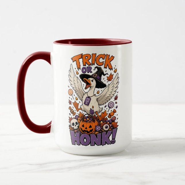 Cute Witch Goose Pumpkin Candy Graphic Mug (Left)