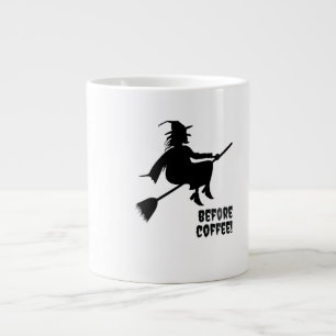 Cute Witch Graphic Before Coffee Spooky Halloween Large Coffee Mug
