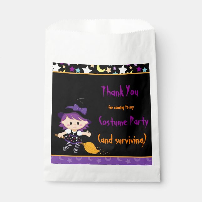 Cute Witch Halloween Costume Party Favour Bag (Front)