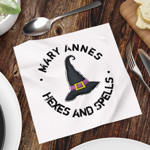 Cute Witch Halloween Party Custom Napkin