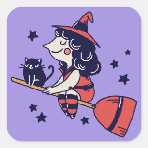 Cute Witch Halloween stickers