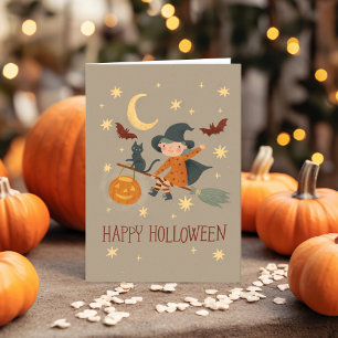 Cute Witch Happy Halloween  Note Card
