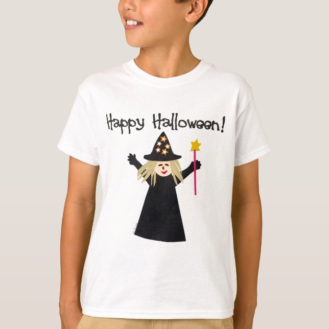 Cute Witch Happy Halloween T-Shirt (Front)