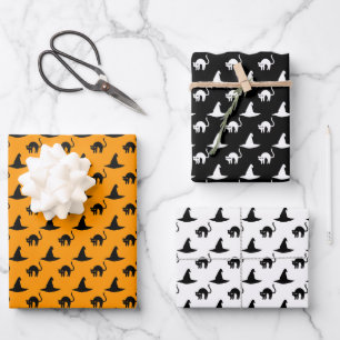Cute Witch Hat Halloween Pattern  Wrapping Paper Sheet