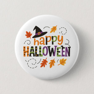 Cute Witch Hat Happy Halloween Party 6 Cm Round Badge