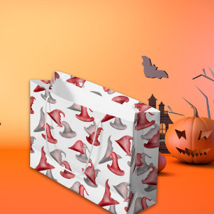 Cute Witch Hats Happy Halloween Large Gift Bag