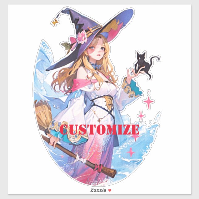 Cute Witch Holding Black Cat Thunder_Cove  (Sheet)