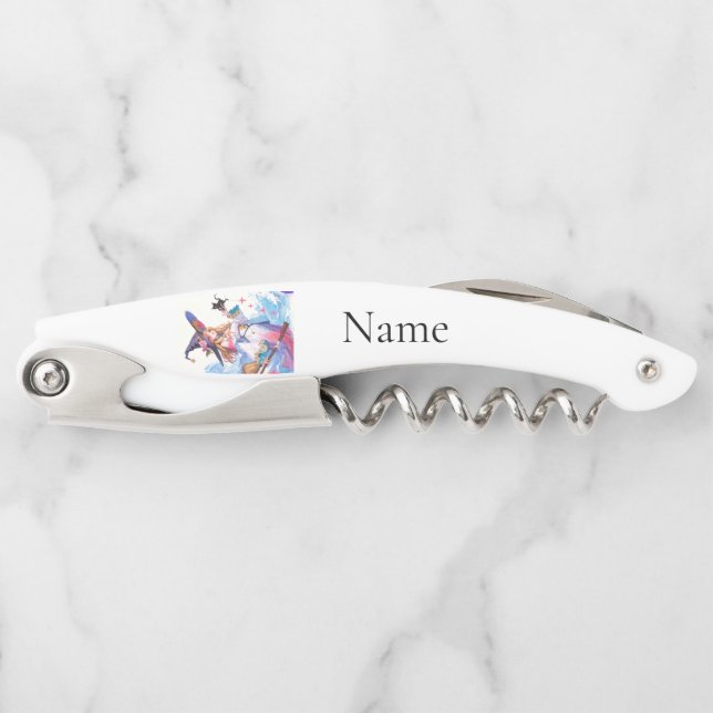 Cute Witch Holding Black Cat Thunder_Cove  Corkscrew (Front)