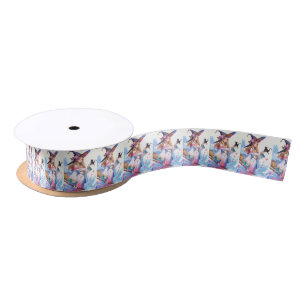 Cute Witch Holding Black Cat Thunder_Cove Satin Ribbon