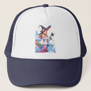 Cute Witch Holding Black Cat Thunder_Cove  Trucker Hat