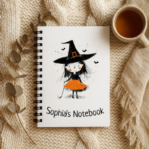 Cute Witch Illustration Notebook