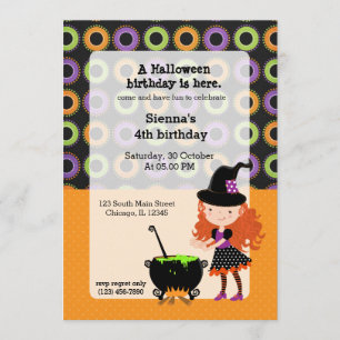 Cute witch invitation