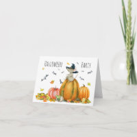Cute Witch Mouse on the Pumpkin