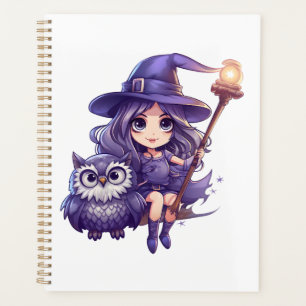 Cute Witch & Owl Design - Adorable Halloween Style Planner
