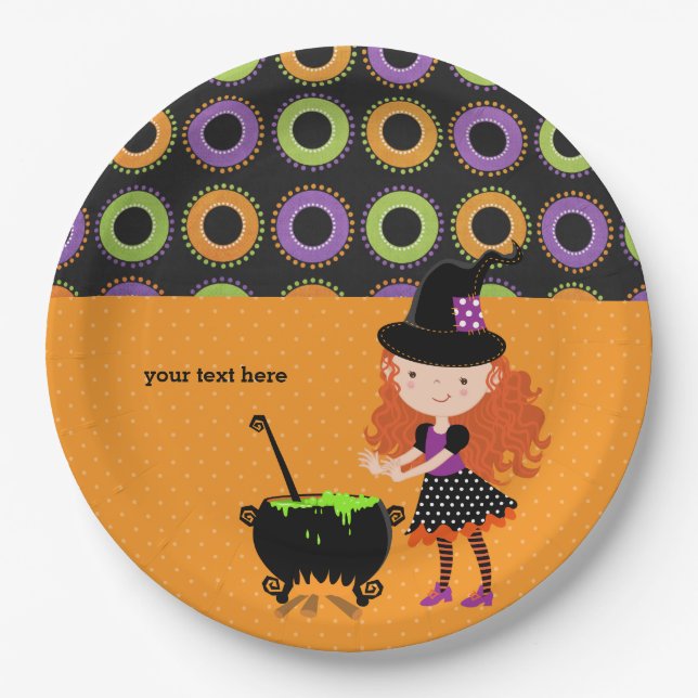 Cute witch paper plate (Front)