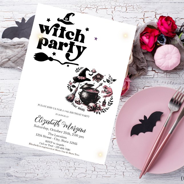Cute Witch Party Birthday Invitation (Creator Uploaded)