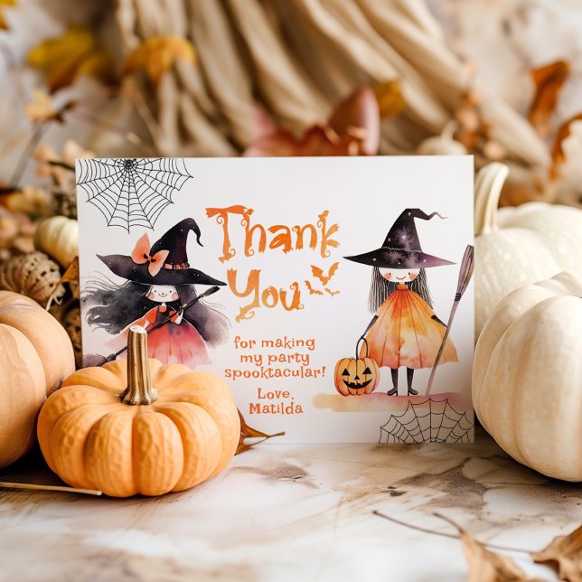 Cute Witch party Halloween birthday thank you (Creator Uploaded)