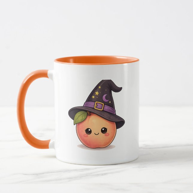 Cute Witch Peach Halloween Mug  (Left)