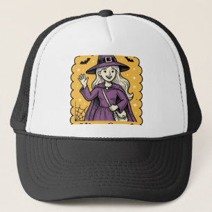 Cute Witch Teacher Mrs Smith Vintage Halloween Des Trucker Hat