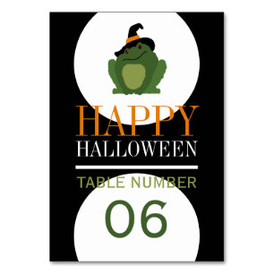 Cute Witch Toad, Halloween Table Number