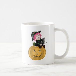 Cute Witch With a Pumpkin Coffee Mug