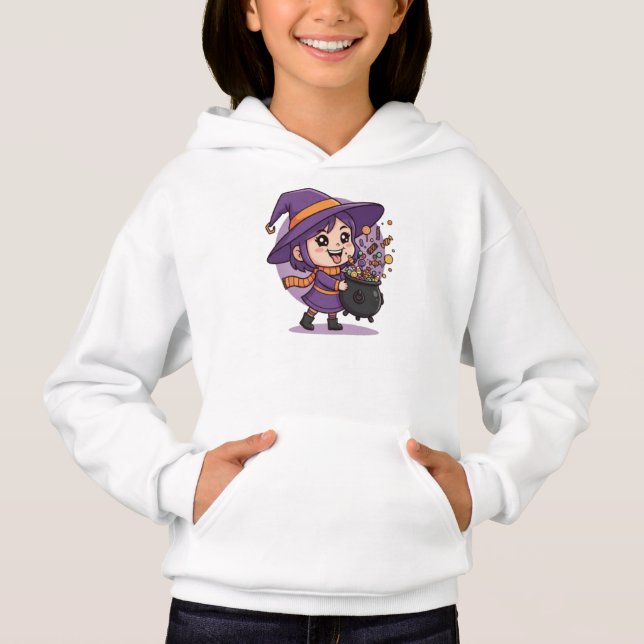 Cute Witch with Candy - Halloween Cute Design (Front)