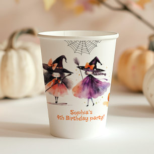 Cute Witches Halloween Costume birthday party  Paper Cups