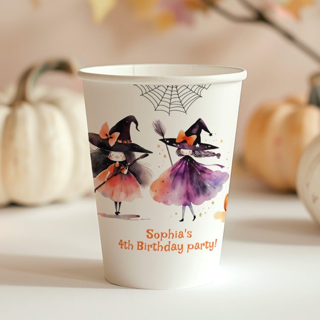 Cute Witches Halloween Costume birthday party  Paper Cups (Creator Uploaded)