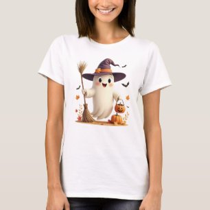 Cute Witchy Ghost Halloween T-Shirt
