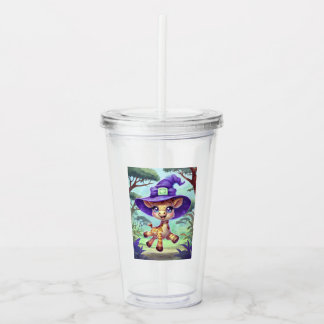 Cute Witchy Giraffe  Acrylic Tumbler