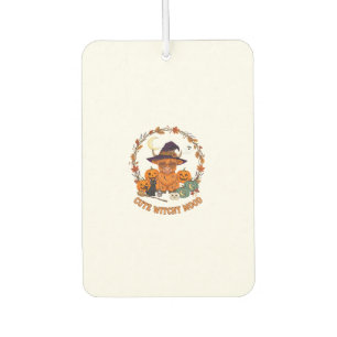 Cute Witchy Mood Halloween Highland Cow Black Cat Car Air Freshener