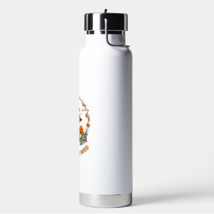 Cute Witchy Mood Halloween Highland Cow Black Cat Water Bottle