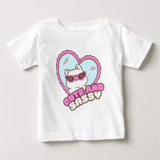 Cute With a Side of Sass | Funny Sassy Cat Pink Baby T-Shirt