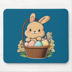 Cute With Easter Bunny Painted Easter Eggs Mouse Pad