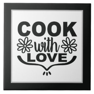 Cute with love word art kitchen ceramic tile