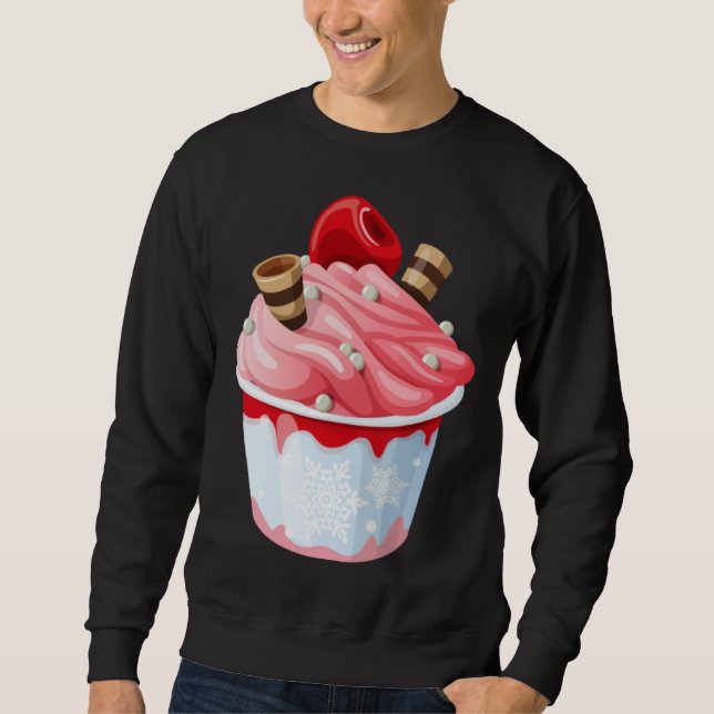 Cute  with  Motif Ice Cream Sweatshirt (Front)