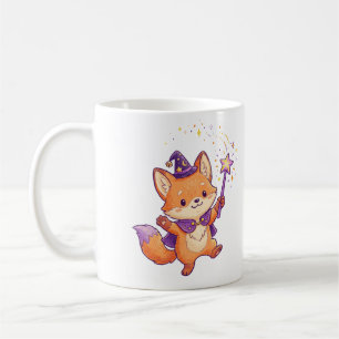 Cute Wizard Fox Casting Magic Spell Halloween Colo Coffee Mug
