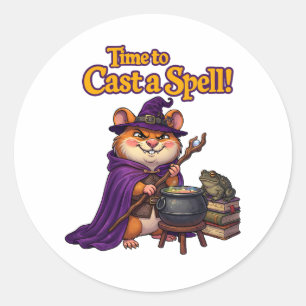 Cute Wizard Hamster Classic Round Sticker