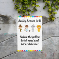 Cute Wizard of Oz Birthday Party Sign