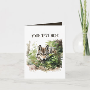 cute wolf add text any purpose card