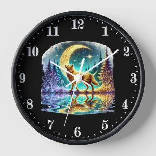 Cute wolf animal lovers clock
