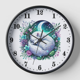 Cute wolf animal lovers  clock