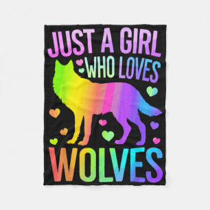 Cute Wolf Art For Women Girls Wof Pack Wolves Wolf Fleece Blanket