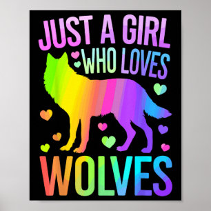 Cute Wolf Art For Women Girls Wof Pack Wolves Wolf Poster