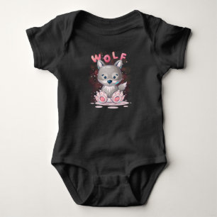 Cute wolf Cartoon Baby Bodysuit