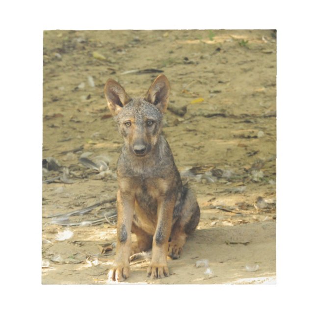 Cute Wolf Cub Notepad (Front)