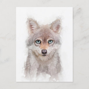Cute Wolf Cub Portrait Postcard