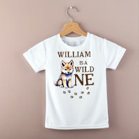 Cute wolf cub wild one woodlands birthday party