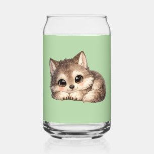 Cute Wolf Cub with Big Eyes Clear Stadium Bag Can Glass