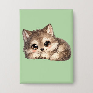 Cute Wolf Cub with Big Eyes Relaxing Woodland Anim